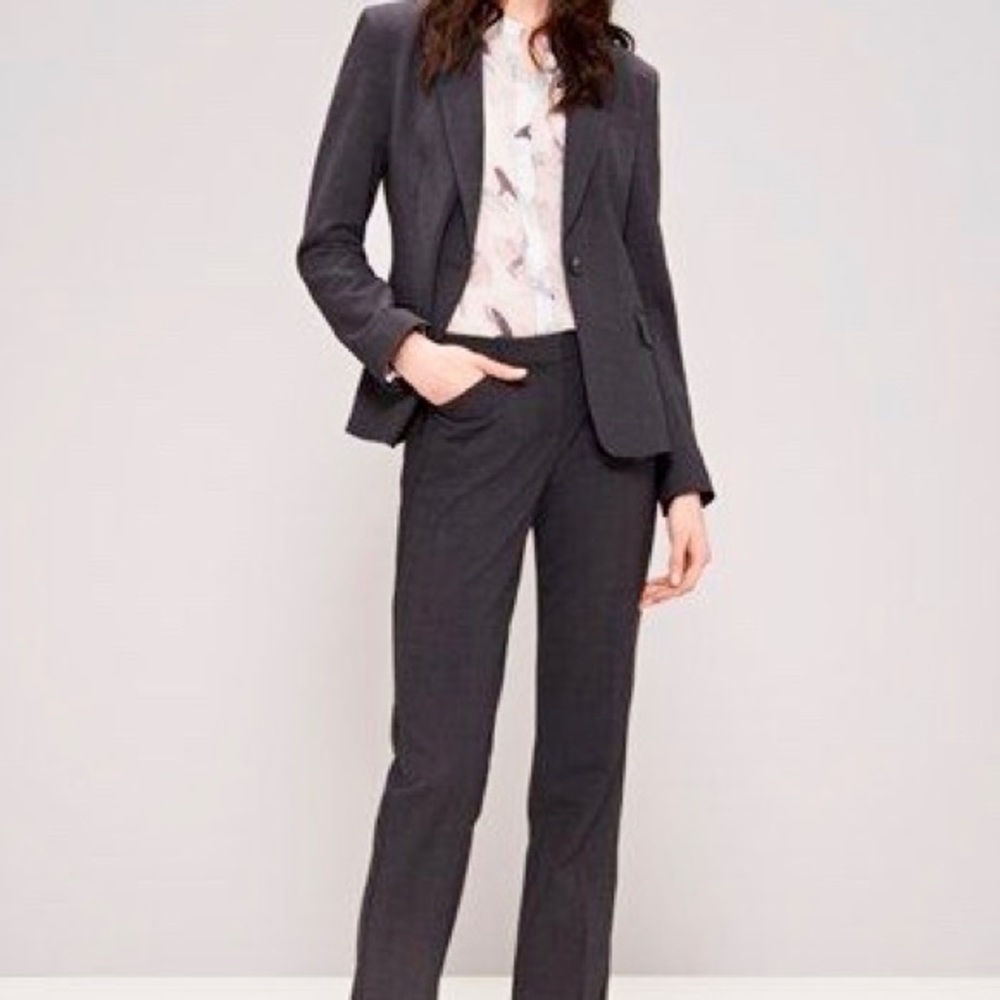 Charcoal Grey Classic Suit // Blazer + Pants Set
